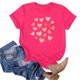 thumbnail image 3 of Camiseta de Manga Corta de Cuello Redondo con Patrones de Corazón de Moda de las Mujeres para Diario, Fiesta, Primavera Y Verano, 3 of 5