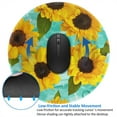 thumbnail image 4 of Disketp Yellow Sunflowers With Green Leaves Small Mouse Pad 7.9x7.9 Inches,Washable Round Mousepad For Office Laptop Computer,Non-Slip Rubber Base Mouse Pads For Wireless Mouse, 4 of 9