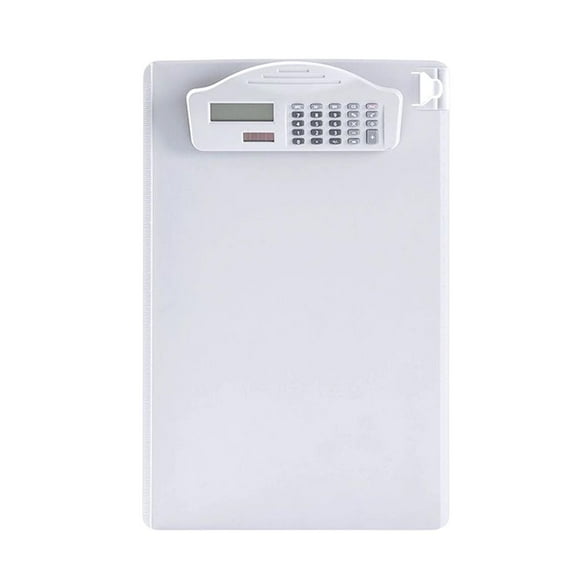 Sidaley Clipboard with Calculator with Pen Clip A4 for Doctors Office School Carpetas de archivos Blanco