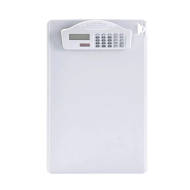Matsuzay Clipboard with Calculator with Pen Clip A4 for Doctors Office School Carpetas de archivos Blanco
