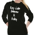 thumbnail image 3 of Keep Calm Tomorrow is Friday Weekend Women Plus Size Long Sleeve Graphic Tee Brisco Brands 3X, 3 of 5