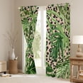 thumbnail image 3 of Manfei Green Palm Leaf Curtains Pack of 2 (42x84 Each) for Teen, Fashion Leopard Cheetah Print Curtains Blackout, Tropic Plant Bedroom Curtains, Curtains and Drapes Room Decor, 3 of 6