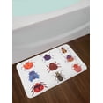 thumbnail image 2 of Insects Bath Mat, Bug Fauna Illustration Various Creeping Species in Colorful Cartoon Style Graphic, Plush Bathroom Decor Mat with Non Slip Backing, 29.5" X 17.5", Multicolor, by Ambesonne, 2 of 2