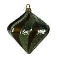 thumbnail image 1 of Vickerman 8" Olive Candy/Glitter Swirl Diamond Christmas Ornament, 1 of 1