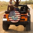 thumbnail image 3 of KAKALAD American Flag Seaweed Starfish Anchor 02 Spare Tire Cover Universal Vehicle Accessories Buckle Car Tools 16”in, 3 of 6