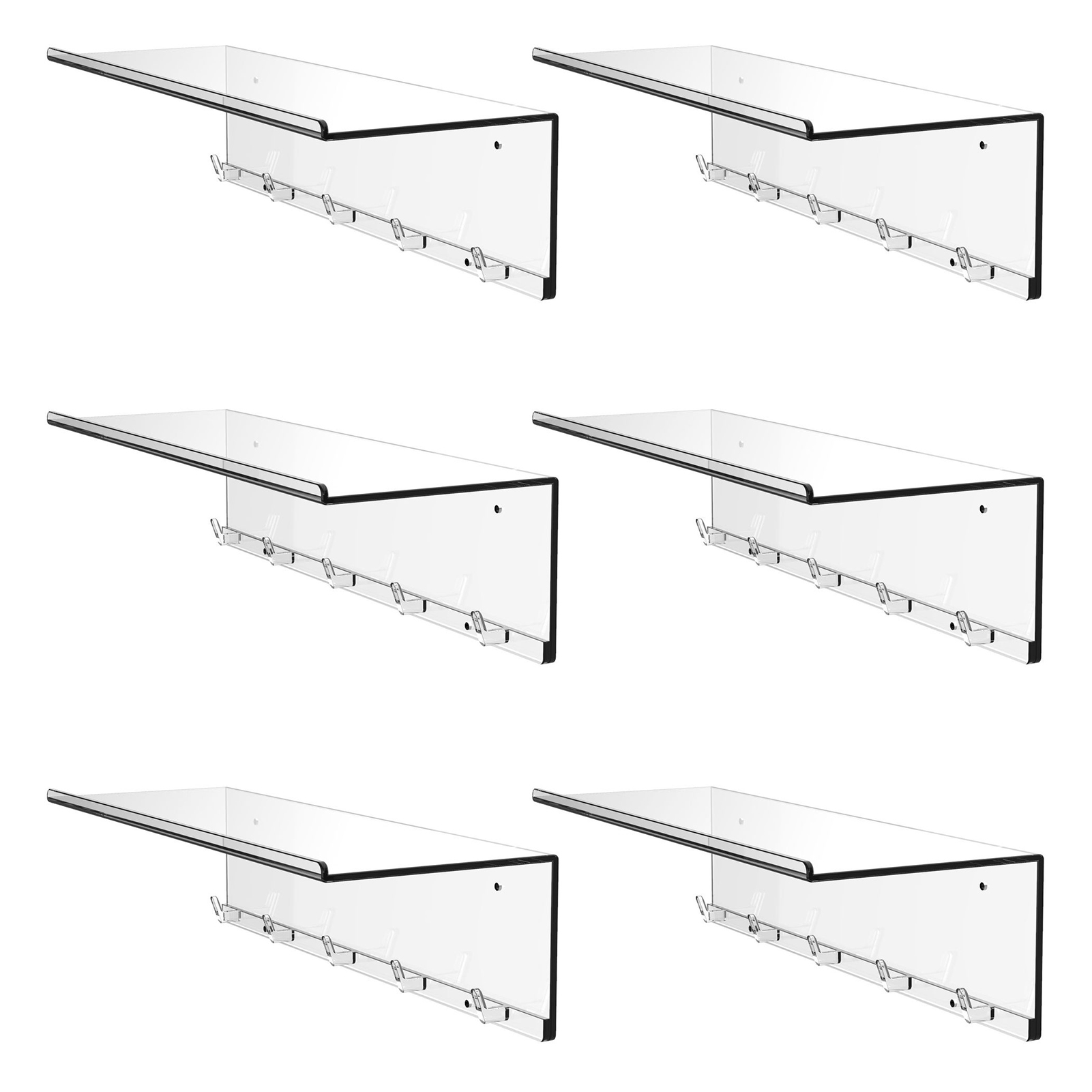 Acrylic Shelves Clear Acrylic Floating Shelves Display Ledge 15Inch