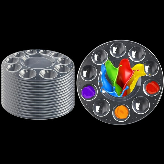 Paint Tray Palette,NOGIS 20pcs Paint Trays for Kids,Plastic Paint Pallet or Pupils to Painting,DIY Craft,Play Party at Home,Kindergarten or School(Clear)