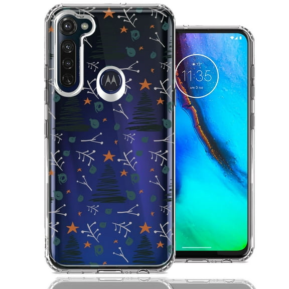 MUNDAZE For Motorola Moto G Stylus Holiday Christmas Trees Design Double Layer Phone Case Cover