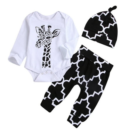 

KI-8jcuD Ropa De Niño De 2 Años Baby Boys Girls Long Sleeve Cute Cartoon Animals Romper Bodysuit Tops Geometric Print Pants Trousers With Hat Clothes Set 3Pcs Outfits For Baby Boy 2T Boys Shorts Bab