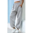 thumbnail image 3 of chouyatou Women's Sports High Waisted Loose Baggy Fleece Gym Jogger Sweatpants with Pocket, 3 of 5