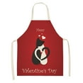 thumbnail image 4 of Vikakiooze 1pc Parent adult the Family Kitchen Valentine's Day Print Linen Family Aprons, 4 of 9