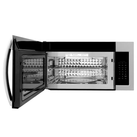ZLINE Over the Range Convection Microwave Oven in Black Stainless Steel with Modern Handle and Sensor Cooking - Black