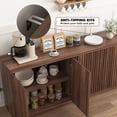 thumbnail image 5 of Rumiiro Fluted Sideboard Buffet Cabinet Modern Minimalist 4 Doors Adjustable Shelves Storage 63 in L x 16 in W x 30 in H, Walnut, 5 of 6