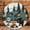 Campfire and Bear, variant on 12 Inch Wall Clock, White Kitten Wooden Round Wall Clocks with Silent Non-Ticking Quartz Movement, Battery Operated, Art Decor Hanging Clock for Kitchen, Bathroom, Bedroom, Living Room