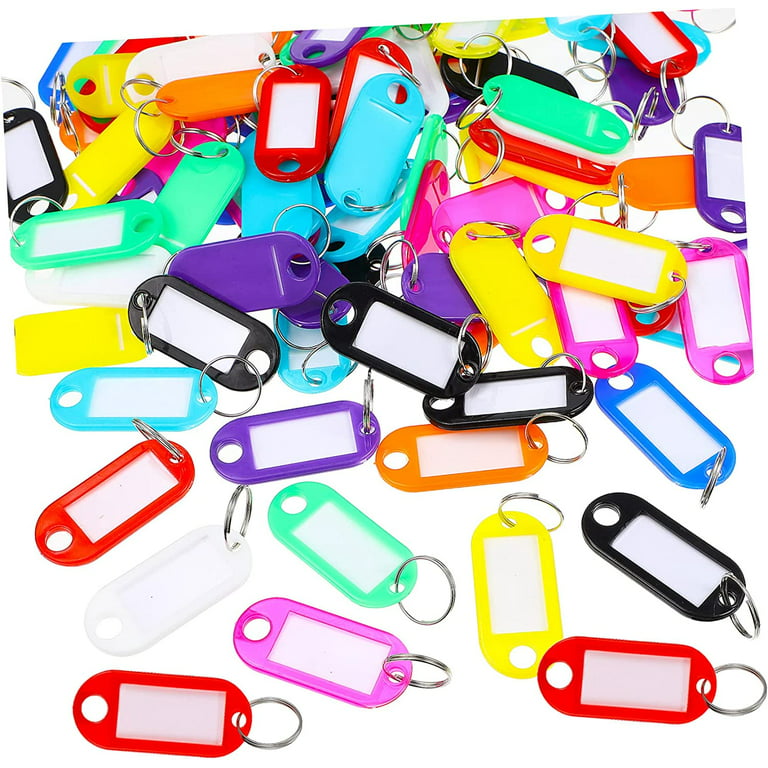 100 Pcs Color Plastic Pp Key Backpack Tags Blank Labels Colored Tabs  Colored Plastic Key Tag Key Label Tags Key Ring with Label Tag Keyring Tags  Keychains Labels Key Tags Plastic 
