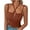 Brown, variant on Criss Cross Halter Neck Tops for Women Spaghetti Strap Summer Trip Going out Tops Backless Vocation Cami Tank