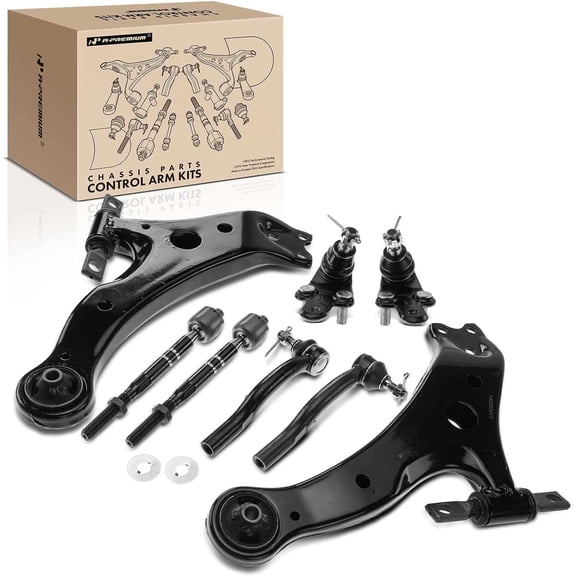 A-Premium 8Pcs Front Suspension Kit, Lower Control Arm, Ball Joint, Inner Outer Tie Rod End, Compatible with Toyota Camry 2007-2011 2.4L 2.5L 3.5L