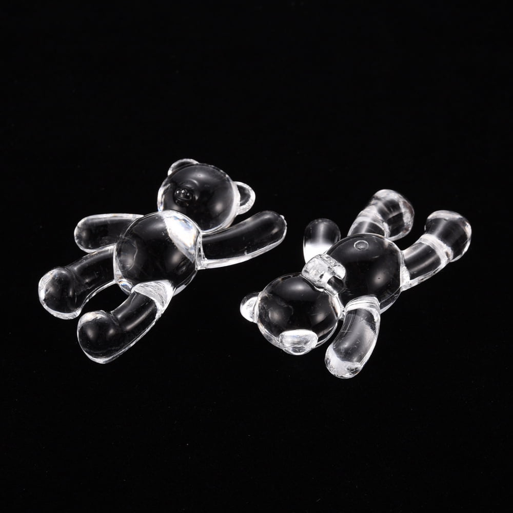 Transparent Acrylic Beads Bear Clear 37x28x13mm Hole: 2.5mm 133pcs/500g