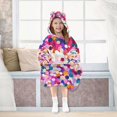 thumbnail image 7 of FORMRS Wearable Blanket Hoodie with Sleeves for Kids Cozy Flannel Sweatshirt, Purple Colorful Circles, 7 of 7