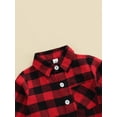 thumbnail image 5 of Qiylii Kids Christmas Outfits, Long Sleeve Plaid Shirt with Denim Pants,1-6T, 5 of 7