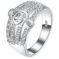thumbnail image 1 of Anillo de notas musicales, moderno y creativo, con diamantes de plata (talla 9), 1 of 5