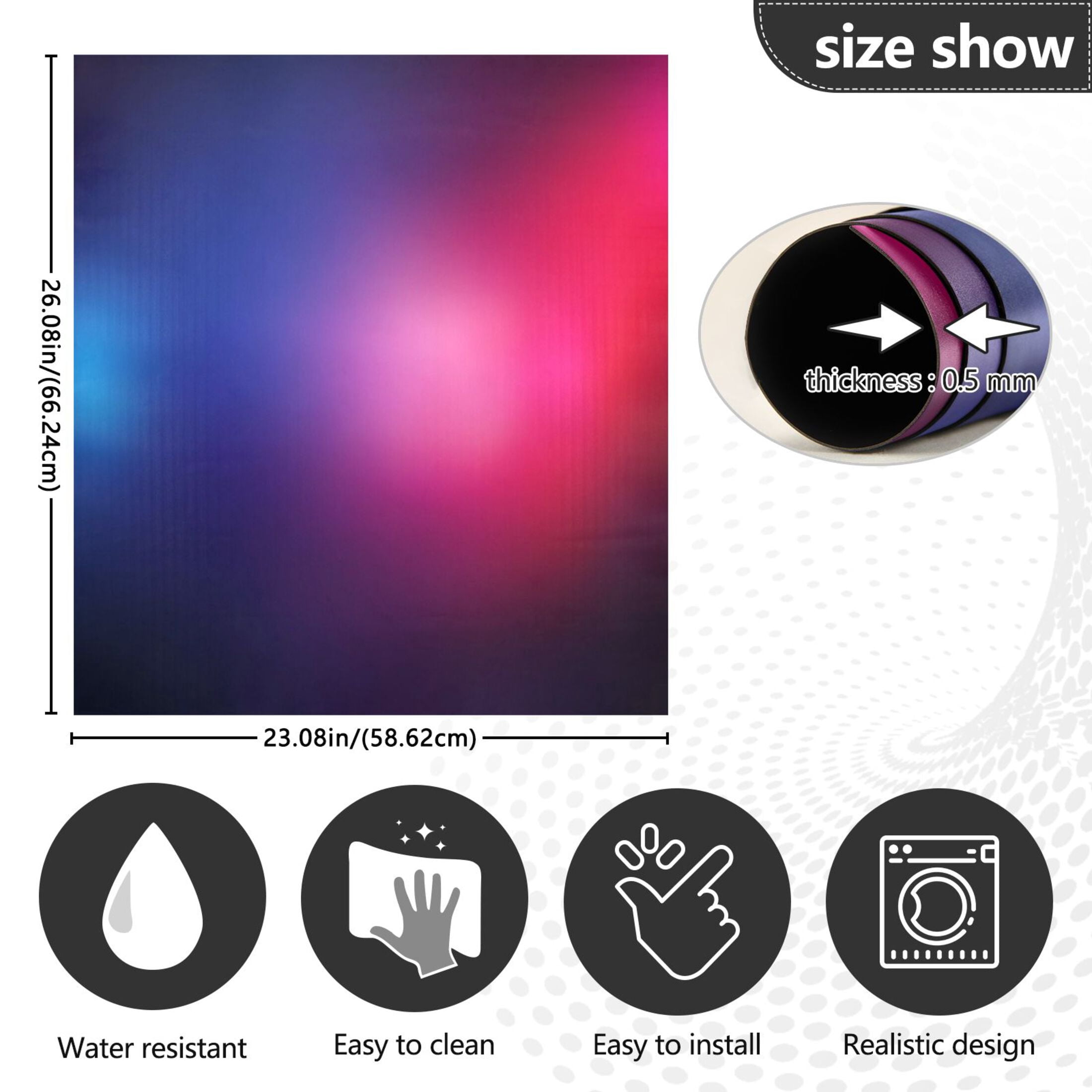 Dishwasher Magnetic Sticker 23x26 Inch Refrigerator Magnetic Sticker Washing Machine Magnetic Sticker Kitchen Panel Magnetic Sticker Home Decor Red Blue Light