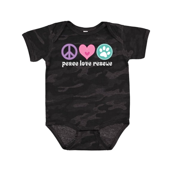 Inktastic Rescue Dogs Peace Love Rescue Pet Gift Girls Baby Bodysuit