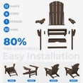 thumbnail image 4 of KINGYES Folding Adirondack Chair set of 4, Adjustable Backrest with Pull-Out Footrest & 4-in-1 Mobile Phone, Tablet, Cup Holder Tray, HDPE Plastic Adirondack Chair for Patio Garden Outdoors Fire Pit, 4 of 10
