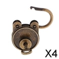 thumbnail image 1 of BELOVING 4xVintage Antique Mini Bear Shape Padlocks Key Lock for Bags Bronze 4 Pcs, 1 of 9