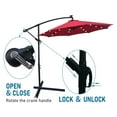 thumbnail image 5 of Aukfa 10ft Patio Solar LED Lighted Outdoor Umbrellas with Cross Base for Market Beach Pool - Red, 5 of 8