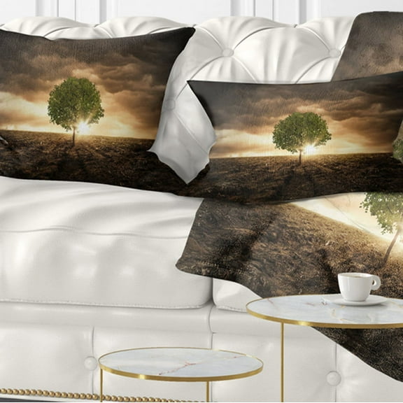 Designart 12" x 20" Multi-color Polyester Throw Pillow