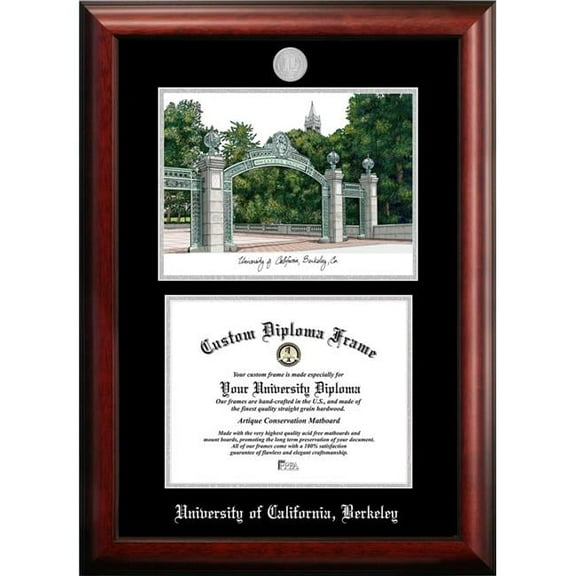 Campus Images CA945LSED-1185 11 x 8.5 in. University of California Berkeley Silver Embossed Diploma Frame with Lithograph