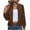 Brown, variant on Womens Quilted Jacket No Hood Lightweight Warm Full-Zip Bomber Coat Long Sleeve Winter Outerwear with Pocket (XL, Brown)