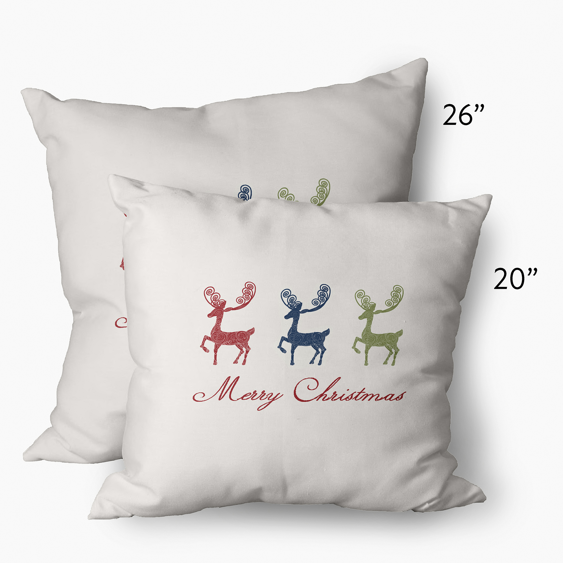 Simply Daisy 14" x 20" Merry Christmas Reindeer Decorative Throw Pillow