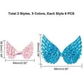 thumbnail image 5 of 1box 60pcs 2 Sizes Glitter Fabric Angel Wings Embossed 10 colors Iridescent Wings Patches Sequined Applique for bag Clothes Hair Crafts Decoration, 5 of 8