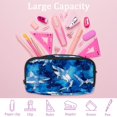 thumbnail image 4 of MUOOUM Pencil Case, Blue Tie Dye Sharks Pattern Large Capacity Pencil Pouch Stationery Pen Bag, 4 of 7