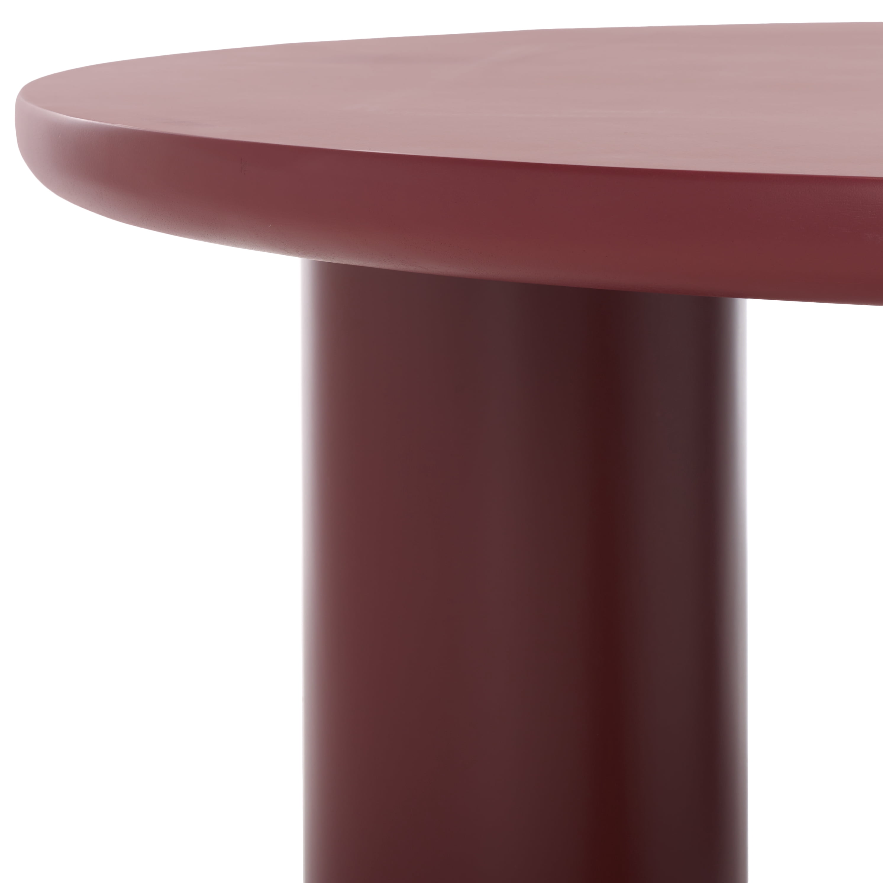 Safavieh Mork Mid-Century Round Wood Coffee Table, Bordeaux