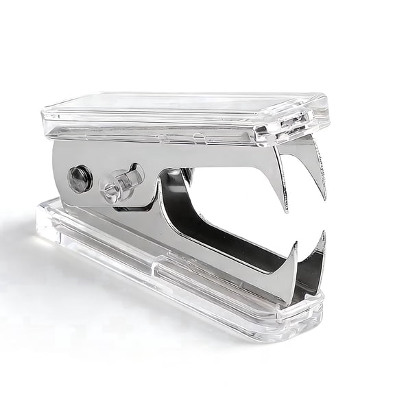 Multibey Professional Acrylic and Silver Staple Remover, Sleek Desktop Accessory for Modern Office and Home Business