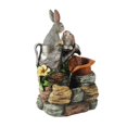 thumbnail image 3 of LuxenHome Resin Gray Bunny Friends Outdoor Fountain with LED Light, 3 of 10