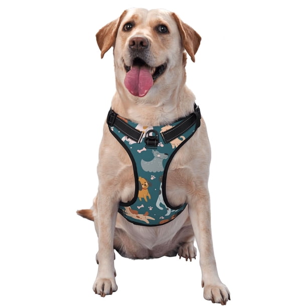 Fotbe Dogs Arnés para Perro con Estampado –Chaleco Ajustable Acolchado con Asa de Control para Perros Grandes-Small