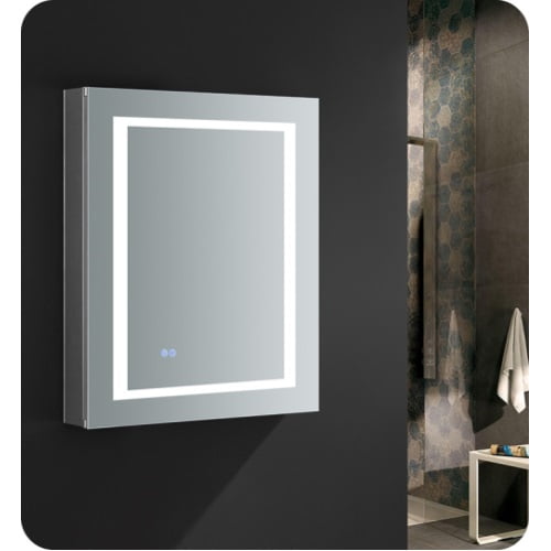 Fresca Spazio 24 Wide X 30 Tall Bathroom Medicine Cabinet W Led Lighting Defogger Com 30 Tall Bathroom Medicine Cabinet W, 24 Inch Medicine Cabinet With Lights