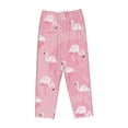 thumbnail image 4 of Daiia Pink Flamingos and Flowers Women's Sleep Pant with Pockets and Drawstring,Pajama Pants-Small, 4 of 9