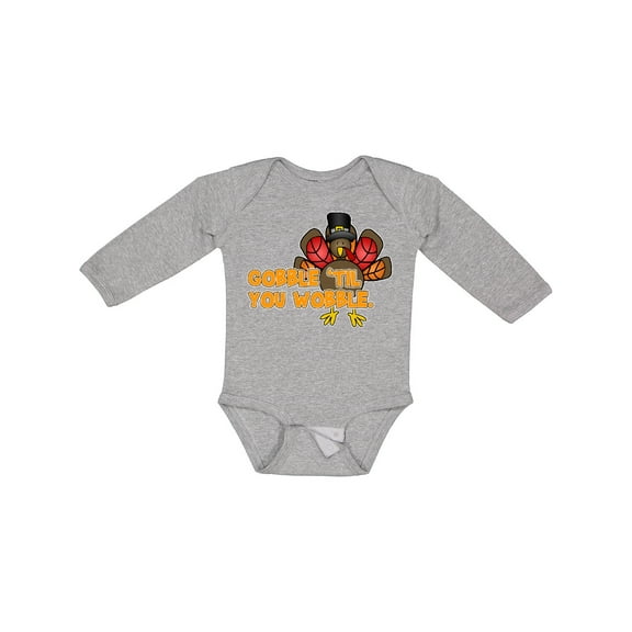 Inktastic Gobble Til' You Wobble Boys or Girls Long Sleeve Baby Bodysuit