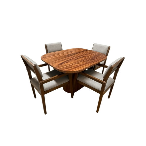 Comedor para 4 personas color gris de madera de parota modelo Devon