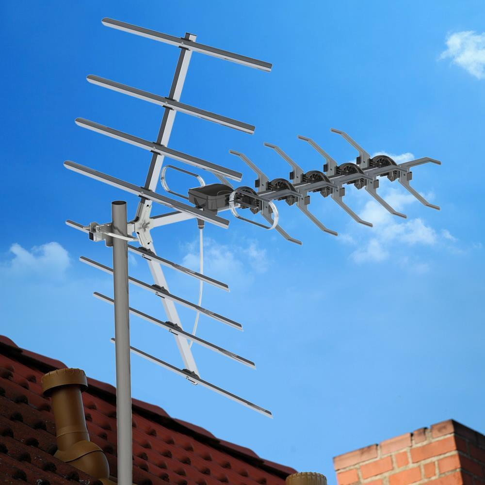 Outdoor HD TV Antenna Amplified 1080P 150 Miles Mount Pole UHF Home