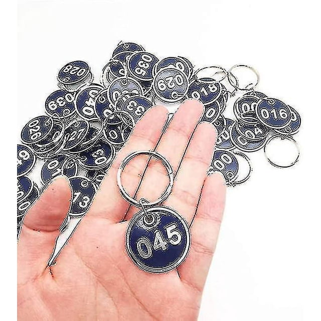 Llavero con números de 1 a 50, etiquetas de números, casillero, llaveros de gimnasio, número grabado con llaveros, etiqueta de números de aluminio