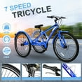 thumbnail image 4 of Lilypelle Adult Mountain Tricycle 24/26/27.5 Inch Low step through Mountain Bike Cruiser Trikes for Adults 7 Speed Three Wheel Trike Bike Bicycle with Large Basket, 4 of 10