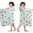 thumbnail image 4 of Green Cow Coffee Pattern Hooded Bath Towel，50"x30" for Ages 3 To 12 Kids, Quick Dry Lightweight Soft Microfiber Hood Beach Towel Cover Up for Kids, 4 of 7