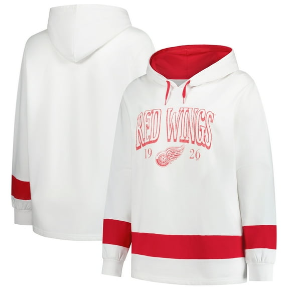 Women's Profile White Detroit Red Wings Plus Size Hoodie