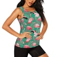 thumbnail image 2 of Haiem Tropical Flamingo Printed Women's Workout Tank Top, Quick-Dry Sleeveless Gym Shirt, Breathable Lightweight Athletic Top for Running, Yoga, and Casual Wear-X-Large, 2 of 7